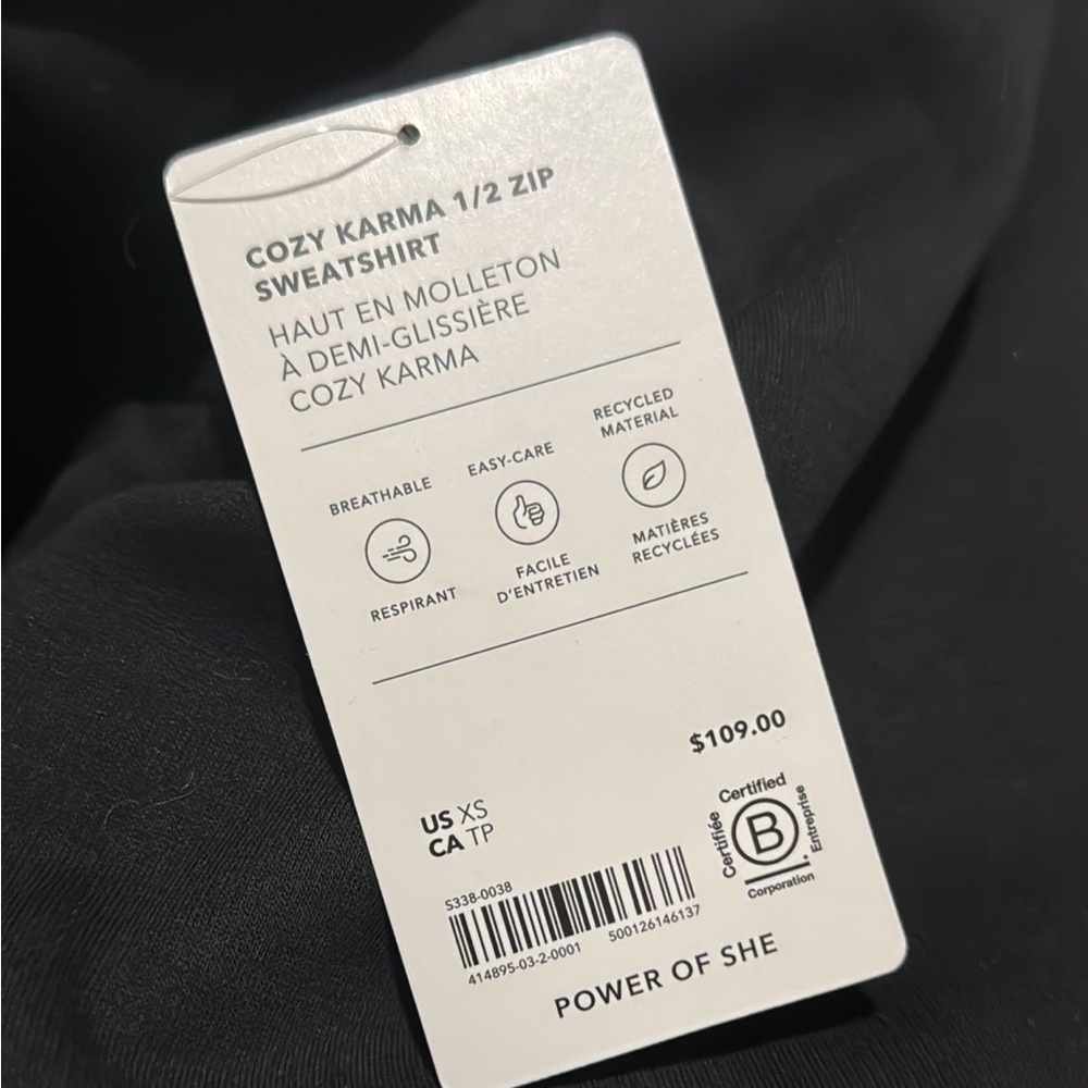 Athleta Cozy Karma 1/2 Zip Sweatshirt // Black - Picture 10 of 14